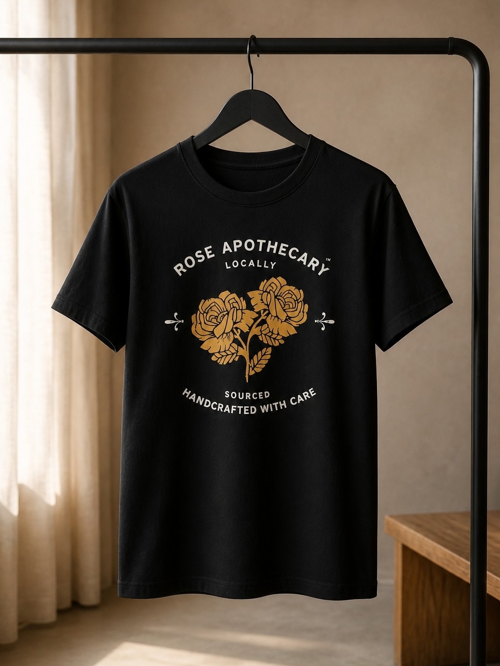 Schitt$ Creek Black Rose Apothecary Graphic Tee - Handcrafted Floral Design